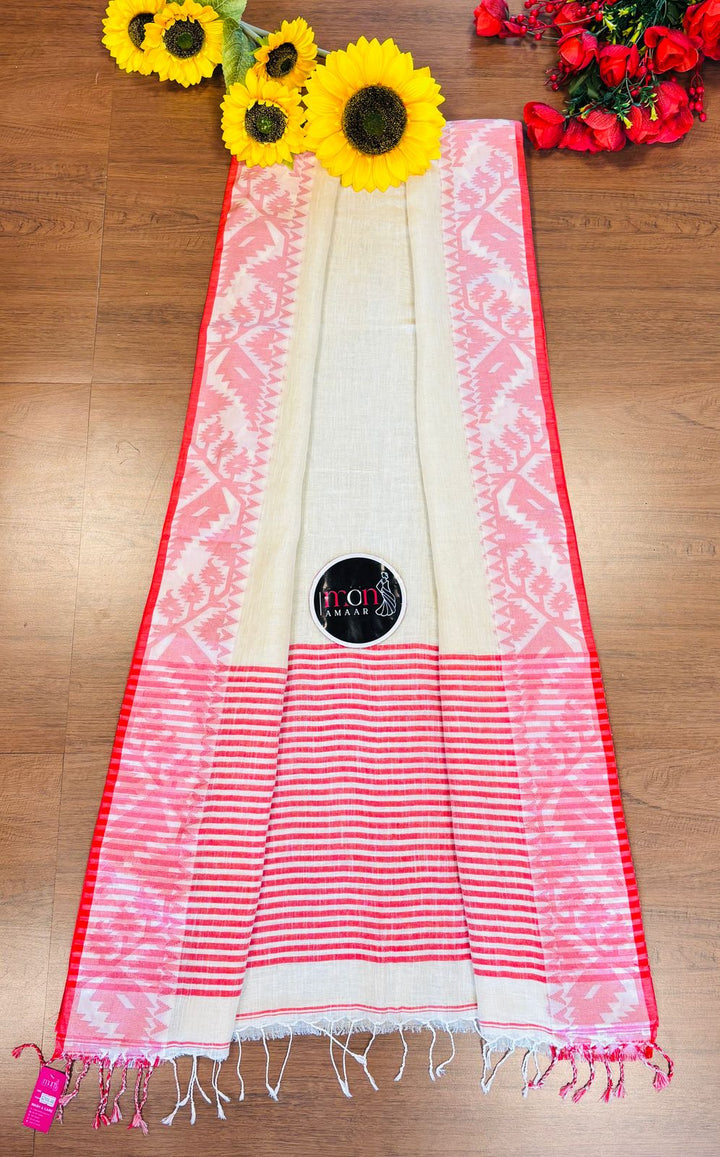 Ritu Linen Jamdani Saree