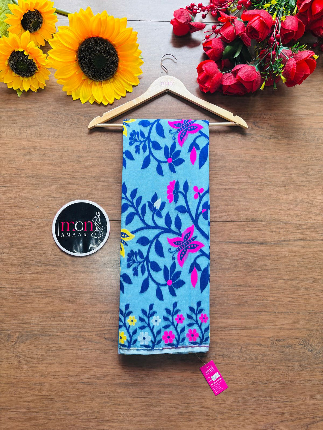 Fuldani Gap Dhakai Jamdani Saree(Blue)