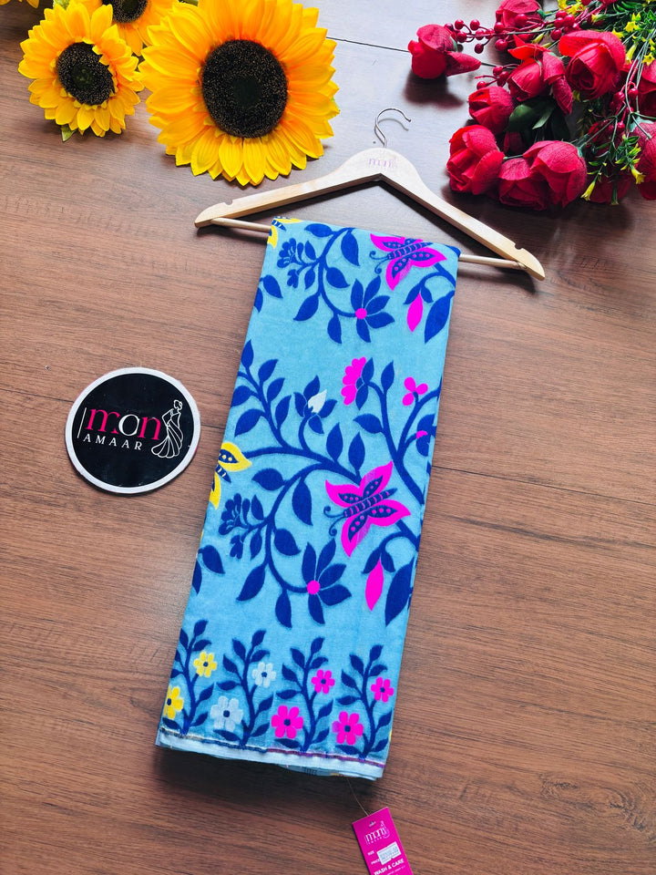 Fuldani Gap Dhakai Jamdani Saree(Blue)