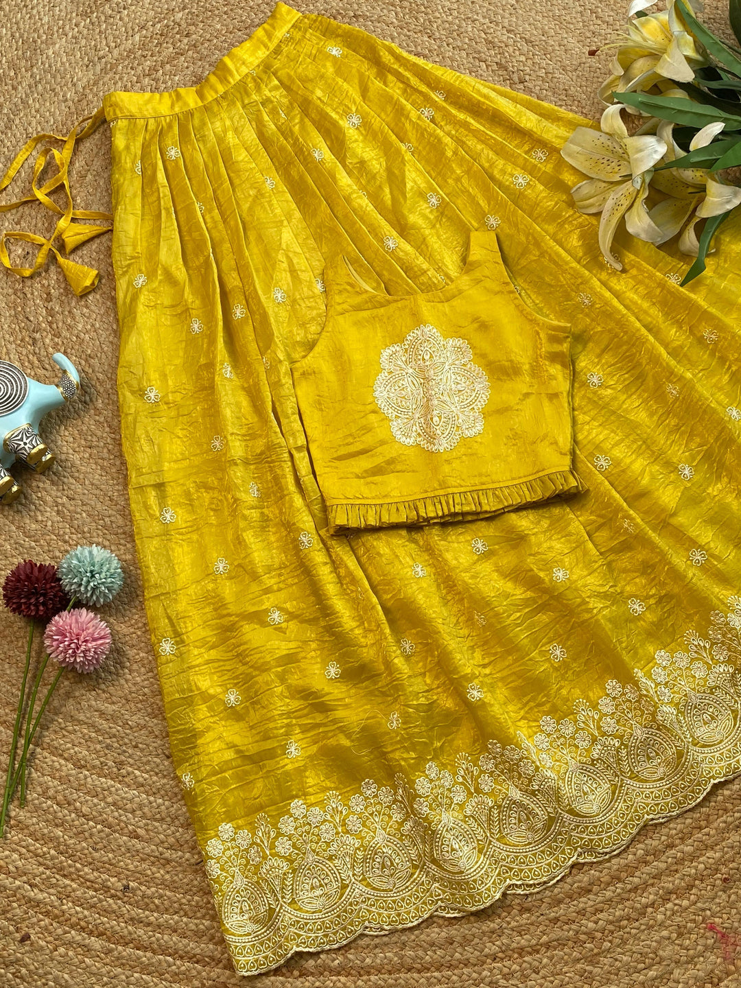 Trendy Crush Silk Skirt And Top Set