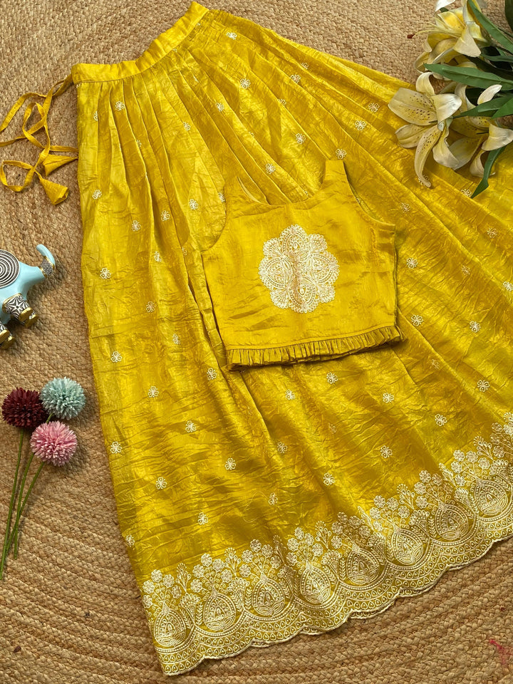 Trendy Crush Silk Skirt And Top Set