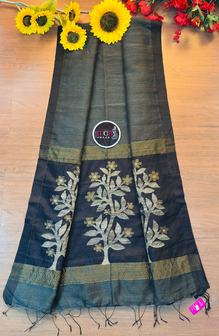 Sundar Abhushan (Linen Jamdani Saree)