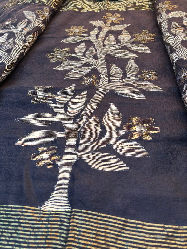 Sundar Abhushan (Linen Jamdani Saree)