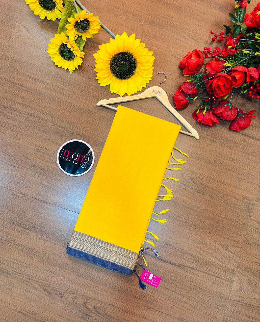 Gratifying Pure Khadi Cotton Yellow Saree