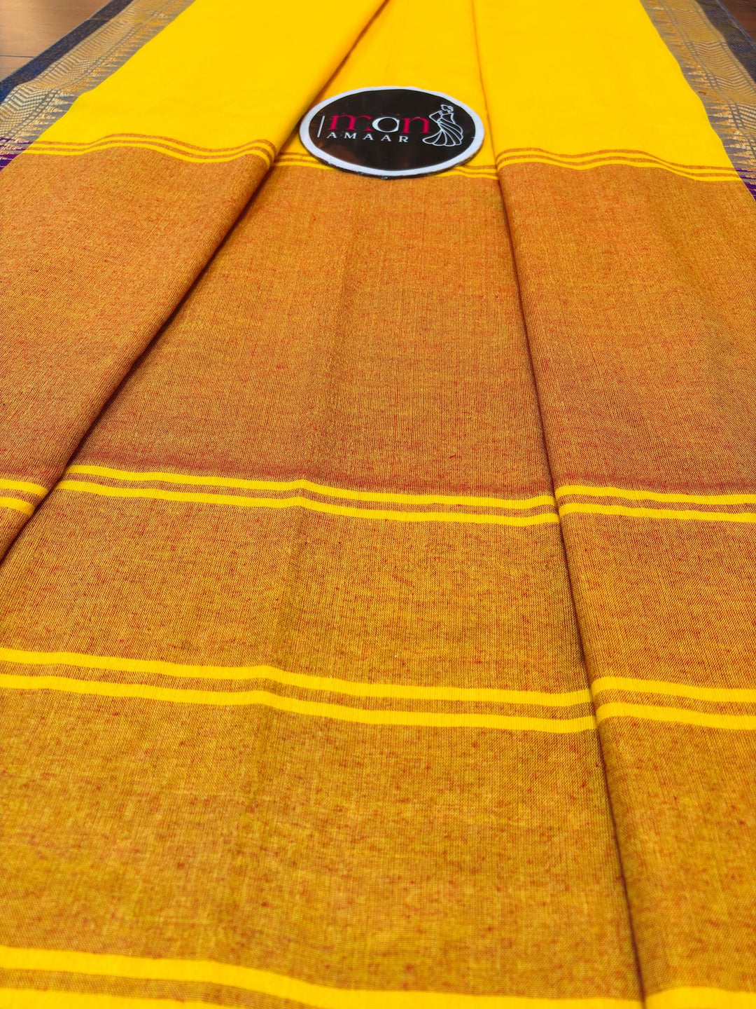 Gratifying Pure Khadi Cotton Yellow Saree