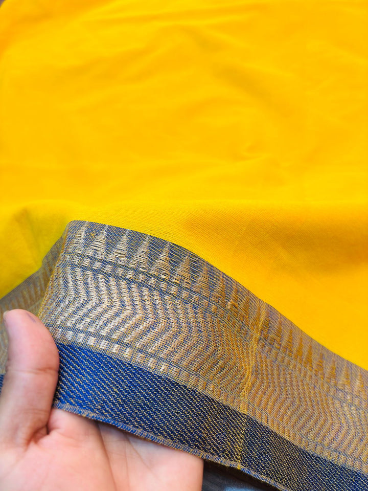 Gratifying Pure Khadi Cotton Yellow Saree