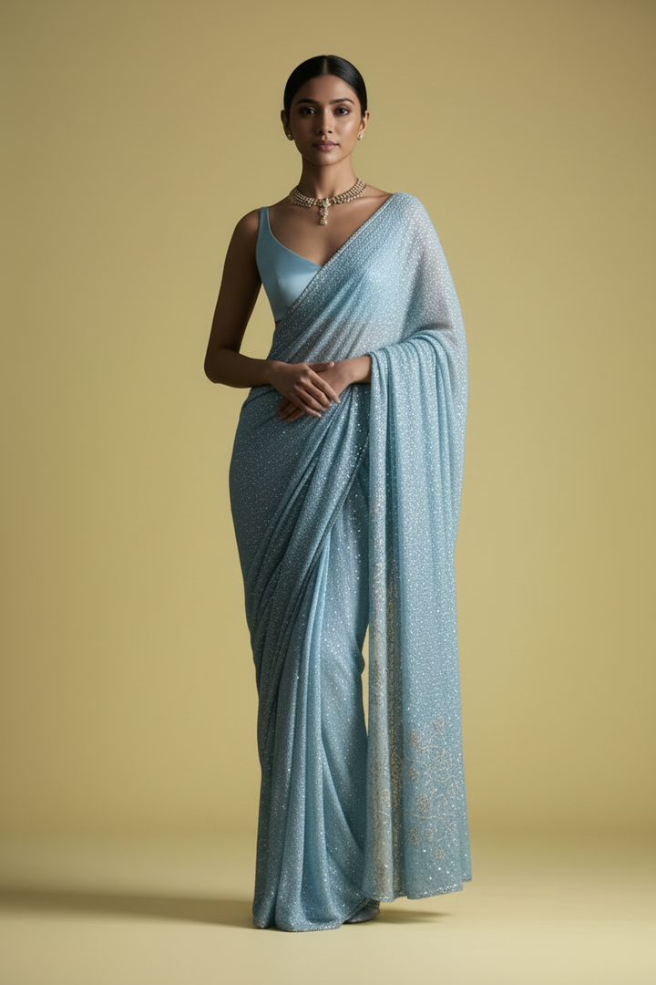 True Beauty Georgette Silk Saree