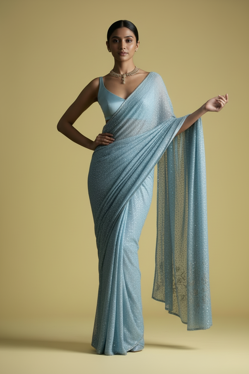 True Beauty Georgette Silk Saree