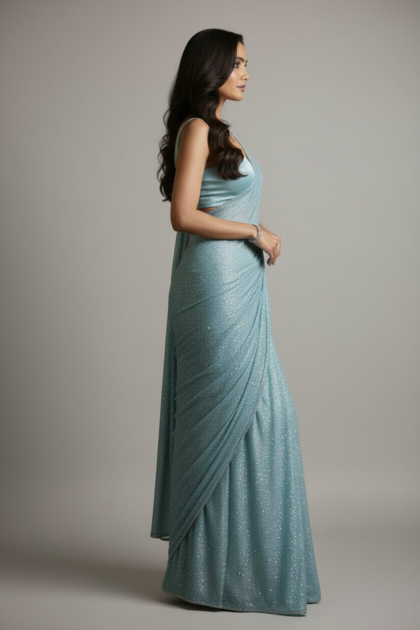 True Beauty Georgette Silk Saree