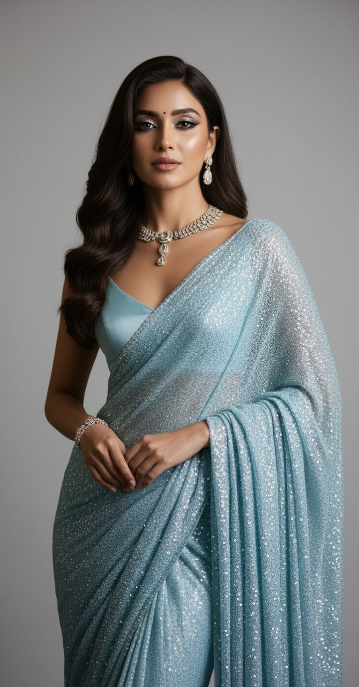 True Beauty Georgette Silk Saree