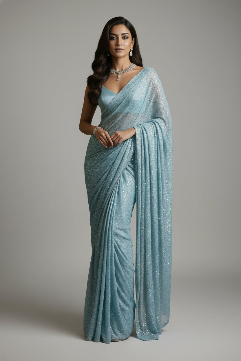 True Beauty Georgette Silk Saree