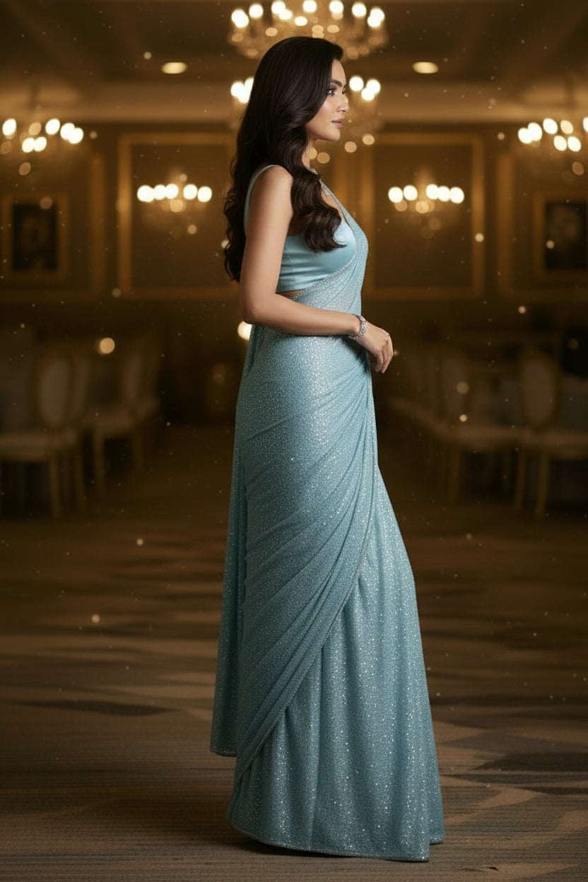 True Beauty Georgette Silk Saree