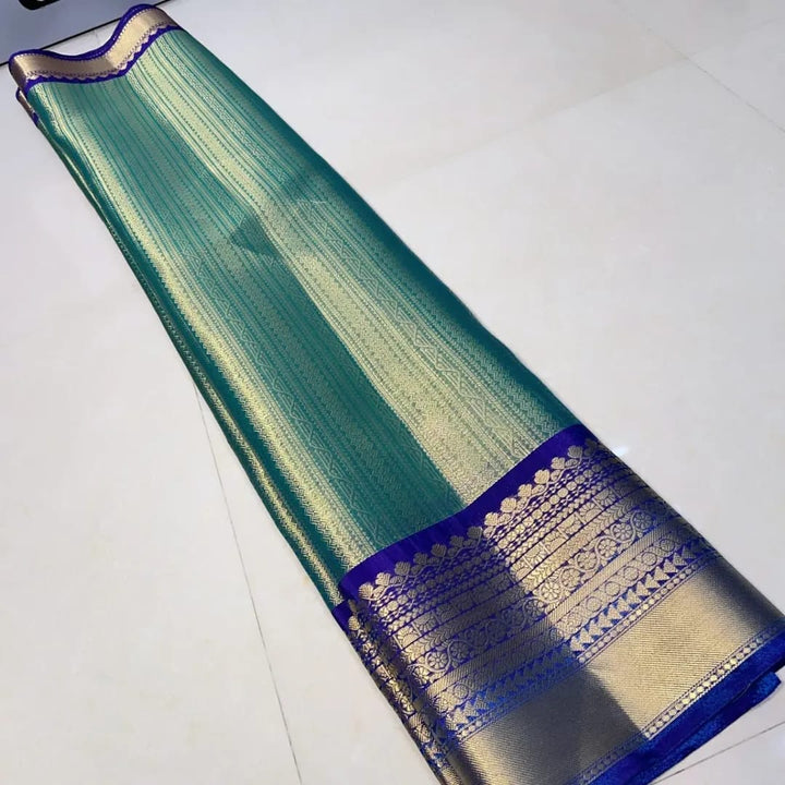 Whispering Leaves Banarasi Tanchoi Silk Saree