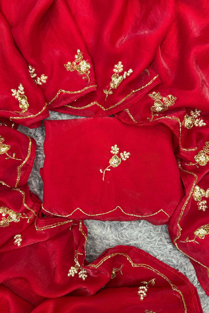 Red Rose Fancy Silk Saree