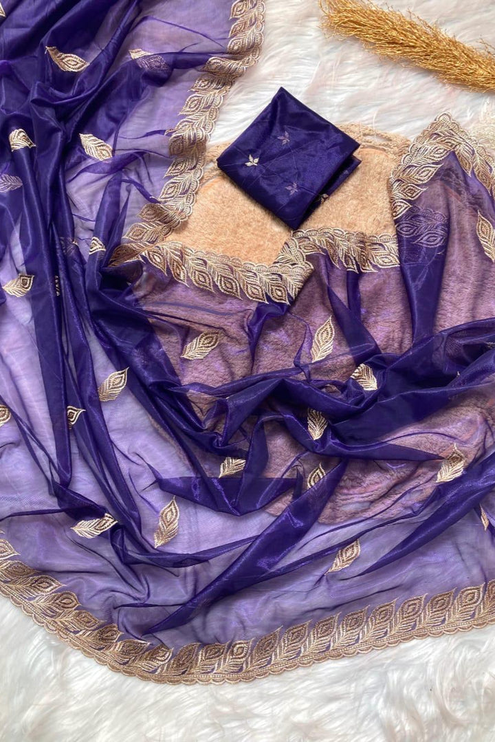 Stings In Shadow Net Saree
