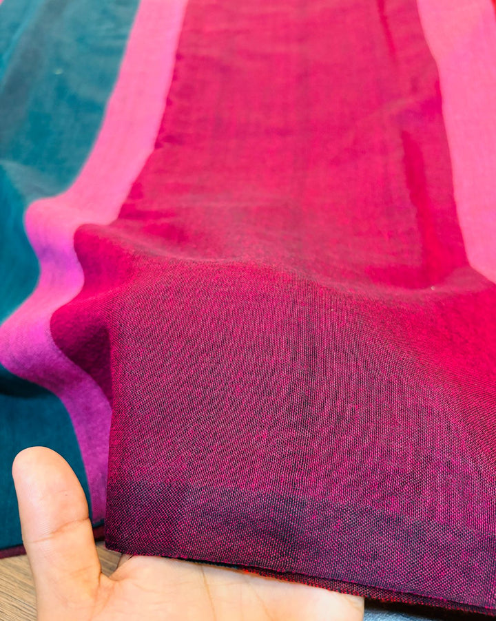 Stripe Style Multicolor Khadi Cotton Saree