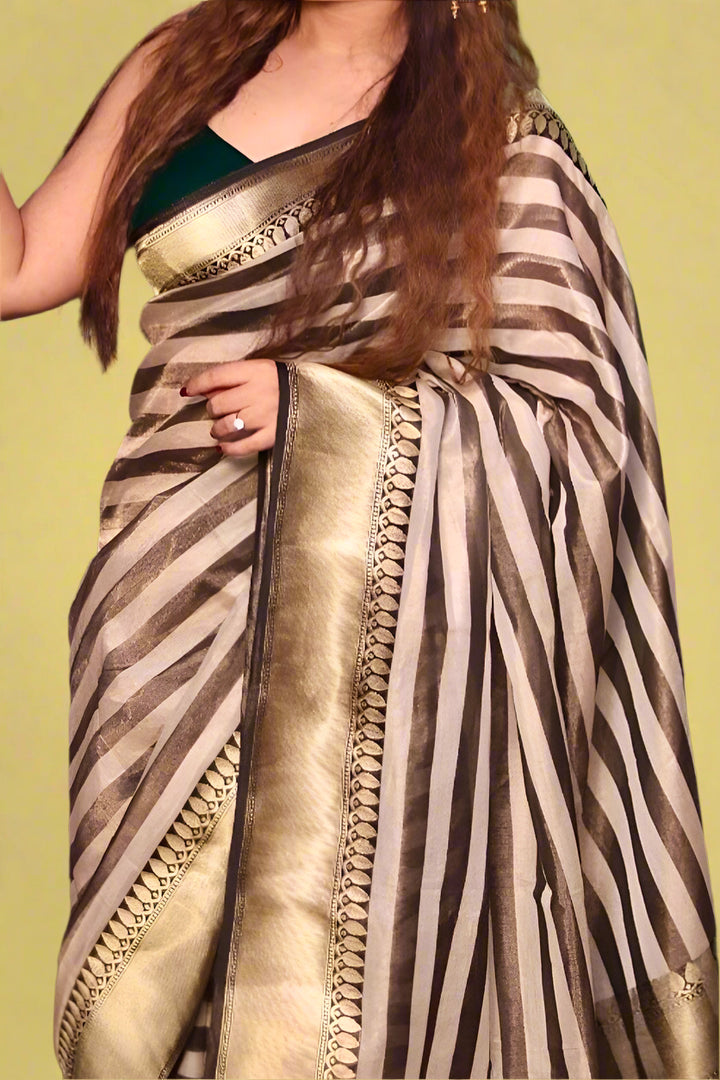 Travel Couple Banarasi Silk Saree