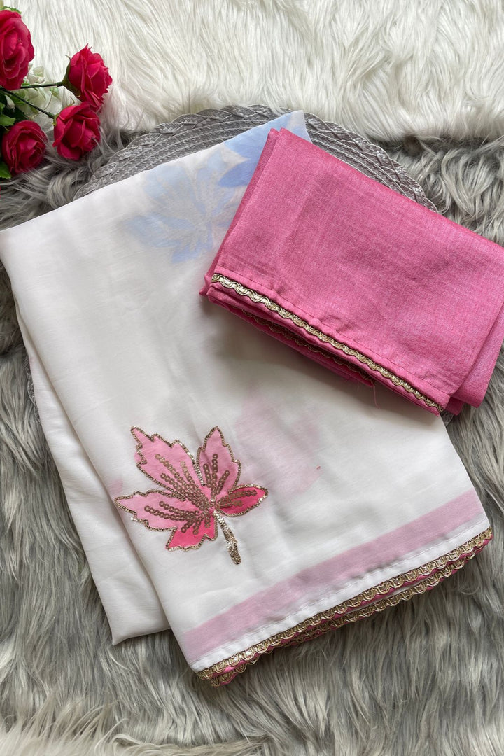 Nostalgia In Every Frame Georgette Silk Saree