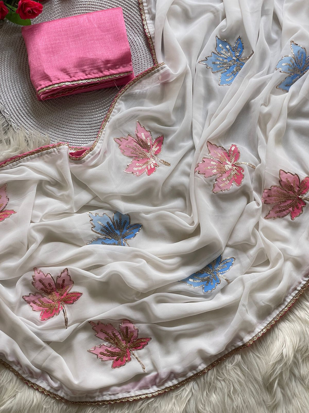 Nostalgia In Every Frame Georgette Silk Saree