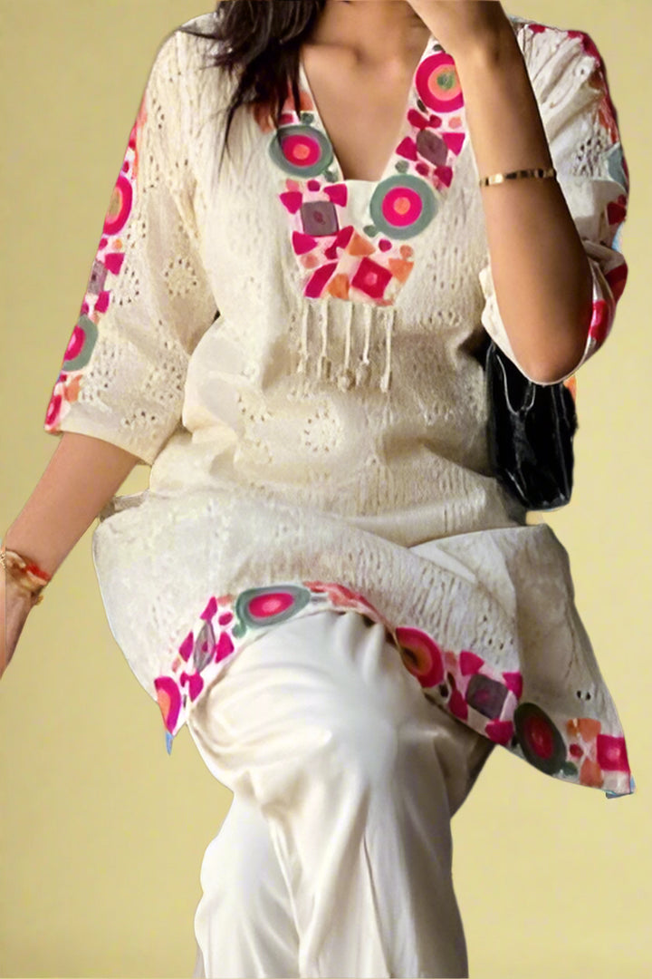 Embroidery Special Cotton Coord Set [Top & Pant]