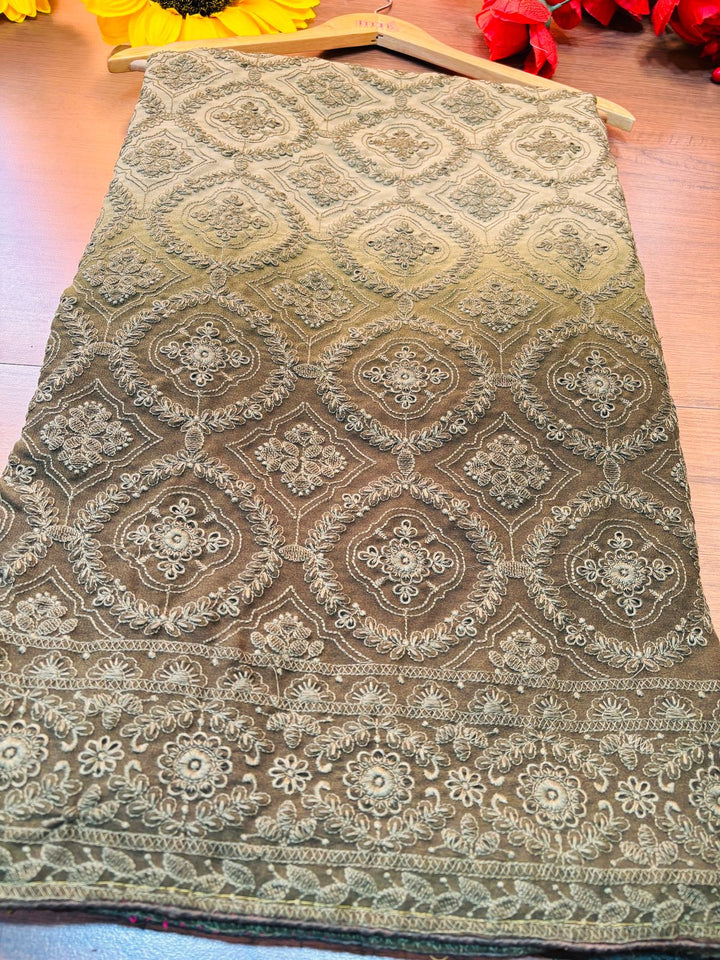 Spill the beans Of Beauty(Embroidery Saree)