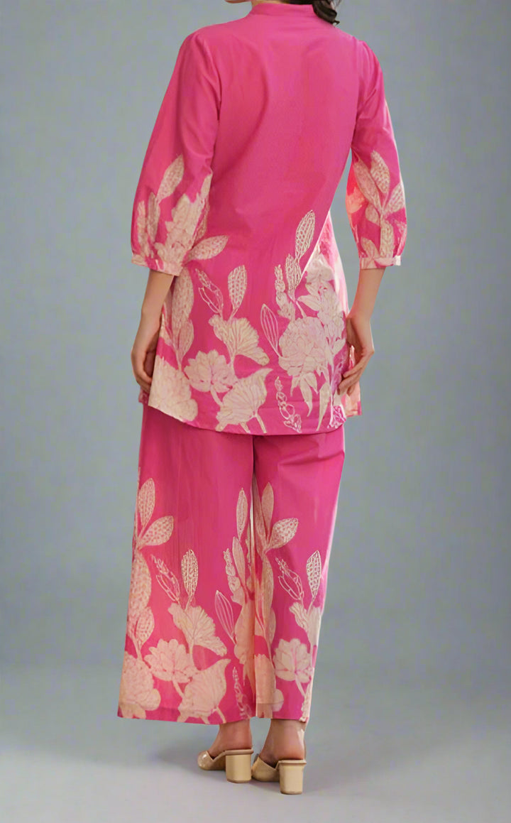 Narrator Of Style Pink Cotton Coord Set