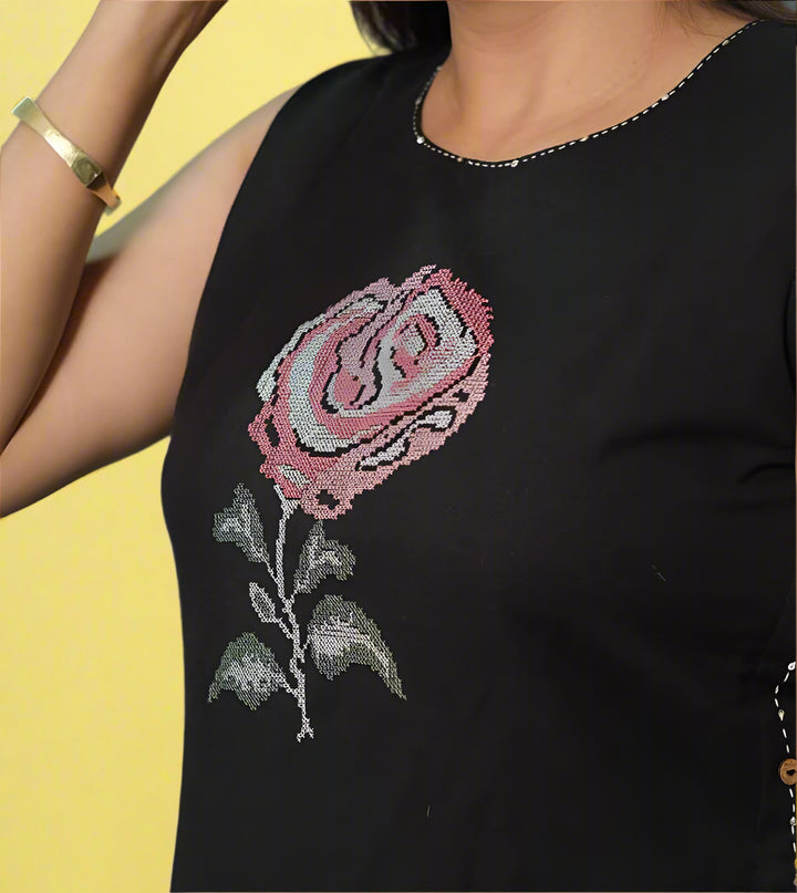 Twill & Thread Cotton Kurti Set