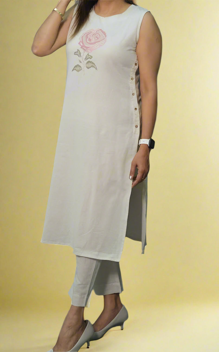 Twill & Thread Cotton Kurti Set
