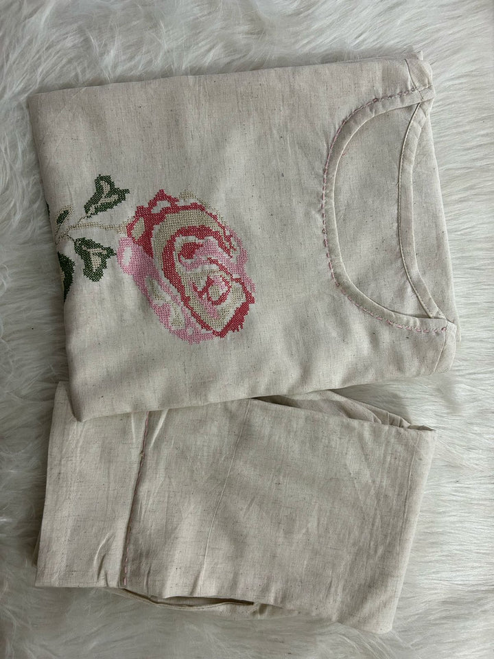 Twill & Thread Cotton Kurti Set