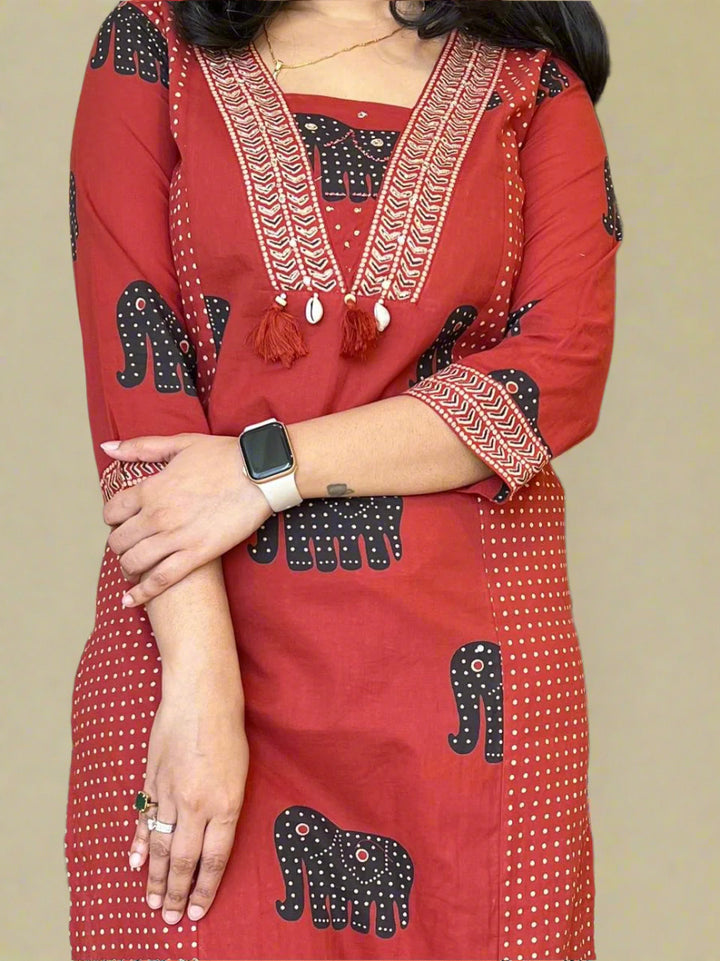 Treasure Of Creations Cotton Kurti Set