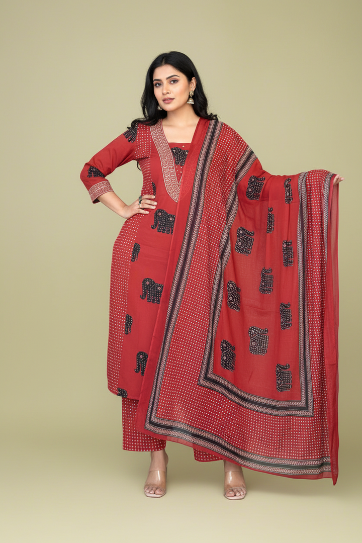 Treasure Of Creations Cotton Kurti Set