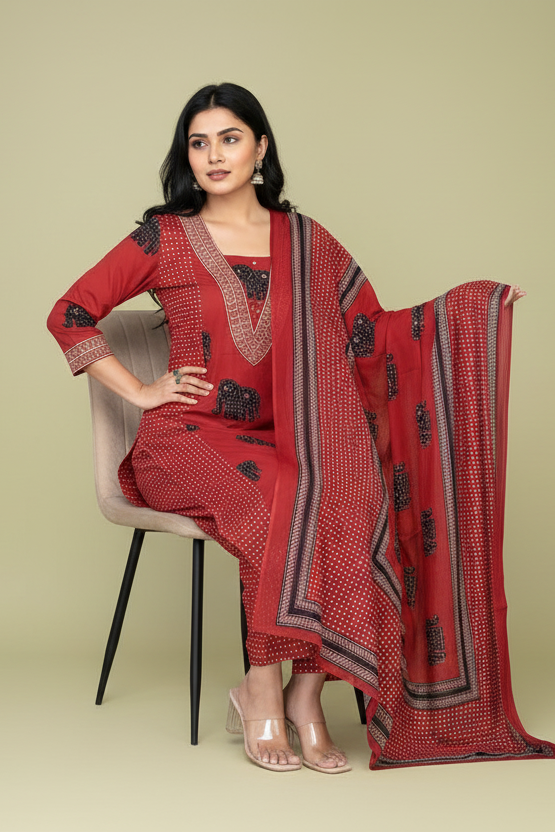 Treasure Of Creations Cotton Kurti Set