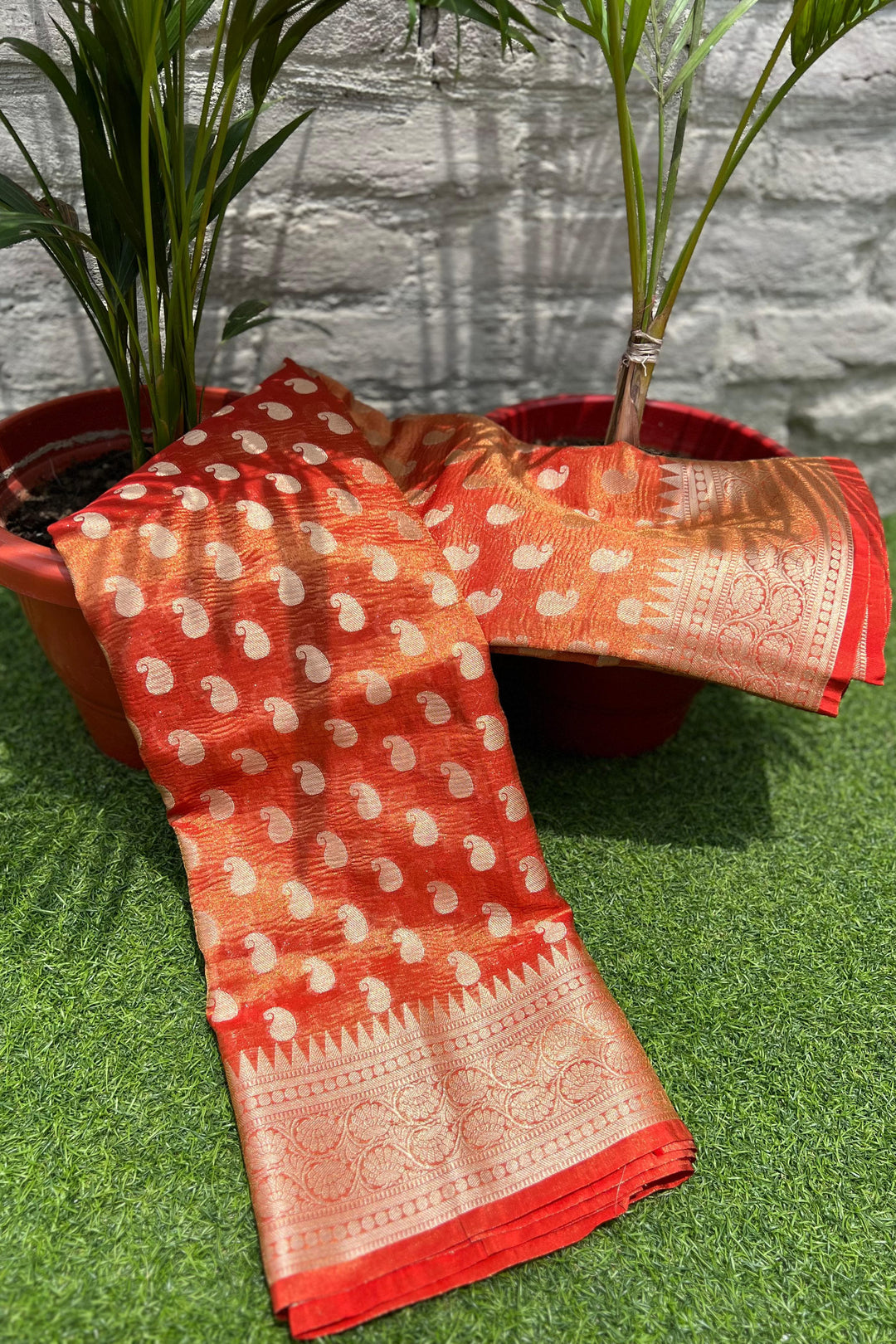 Sanskar Styles Banarasi Tissue Katan Crush Silk Saree