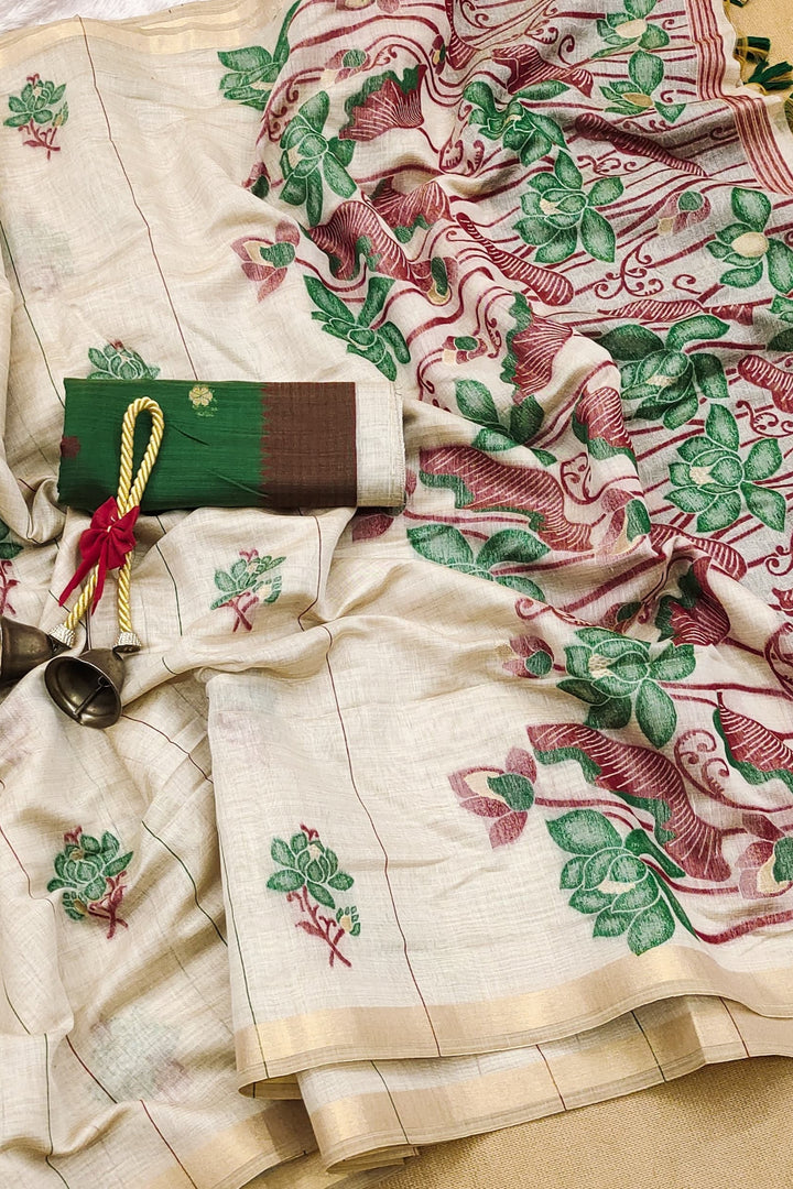 Flickers Of Magic Muga Cotton Saree