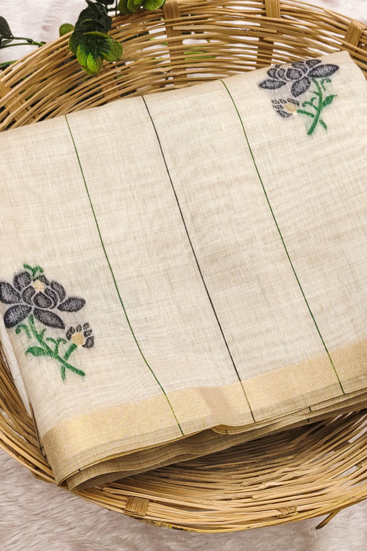 Flickers Of Magic Muga Cotton Saree