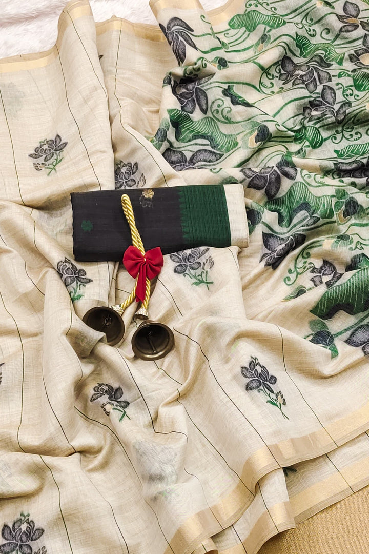 Flickers Of Magic Muga Cotton Saree
