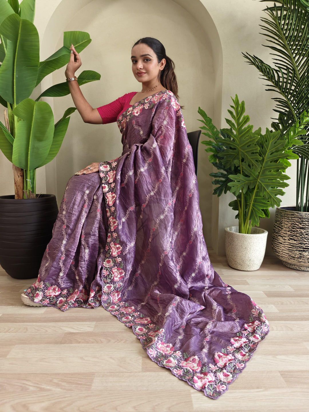 Love In The Air Crush Silk Saree