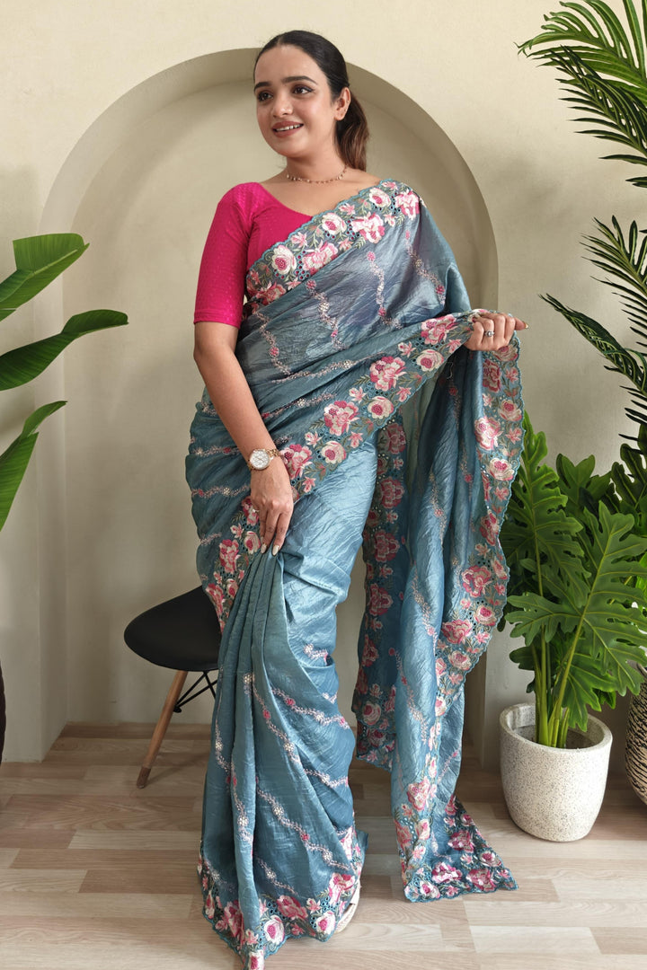 Love In The Air Crush Silk Saree
