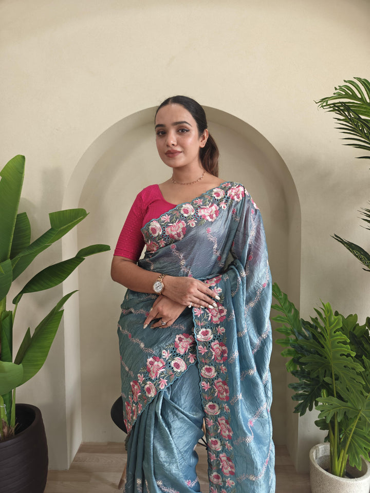 Love In The Air Crush Silk Saree