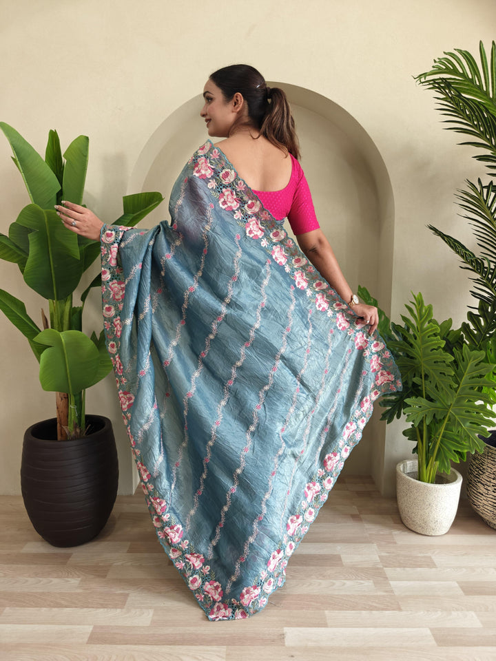 Love In The Air Crush Silk Saree