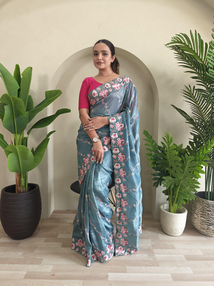 Love In The Air Crush Silk Saree