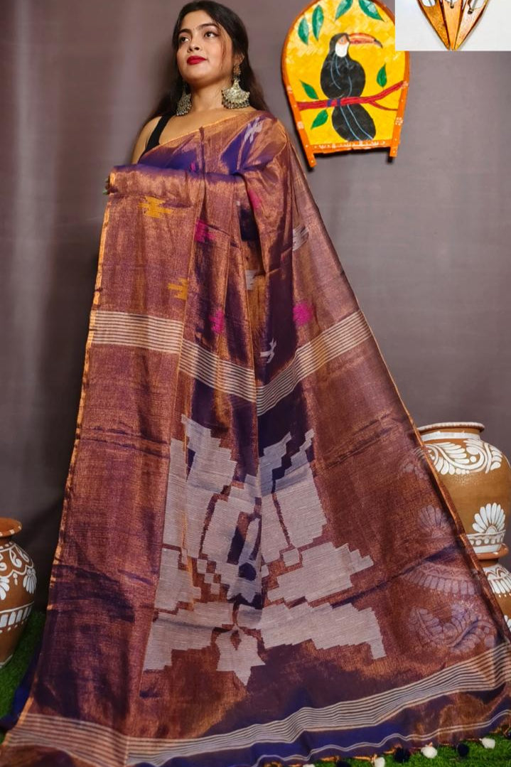 Romoni Raga Tissue Silk Saree