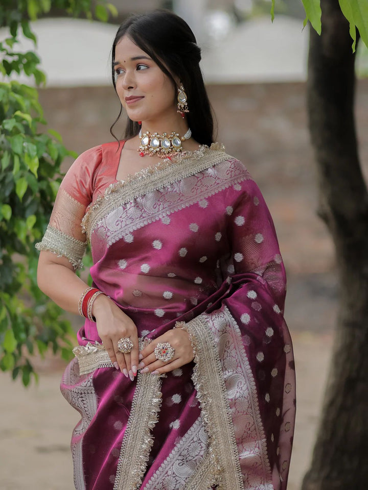 Rise And Reach Banarasi Tissue Silk Saree