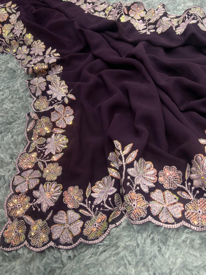 Crafting Happiness Georgette Silk Saree