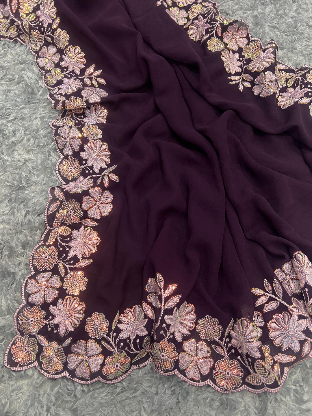 Crafting Happiness Georgette Silk Saree