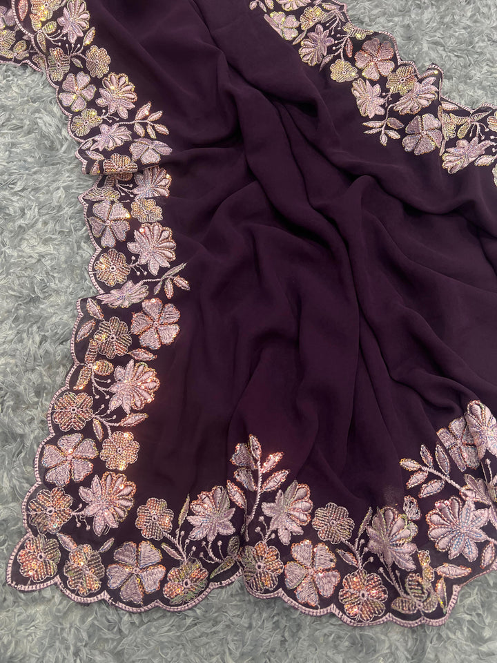 Crafting Happiness Georgette Silk Saree