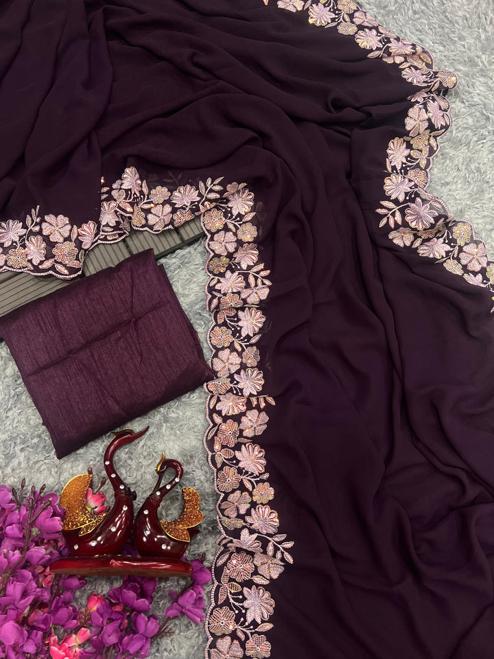 Crafting Happiness Georgette Silk Saree