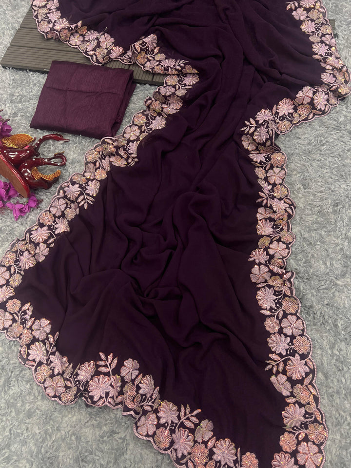 Crafting Happiness Georgette Silk Saree