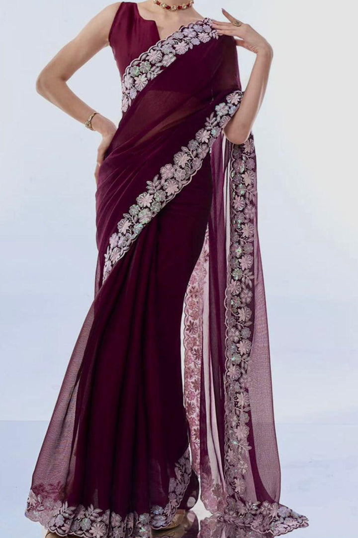 Crafting Happiness Georgette Silk Saree