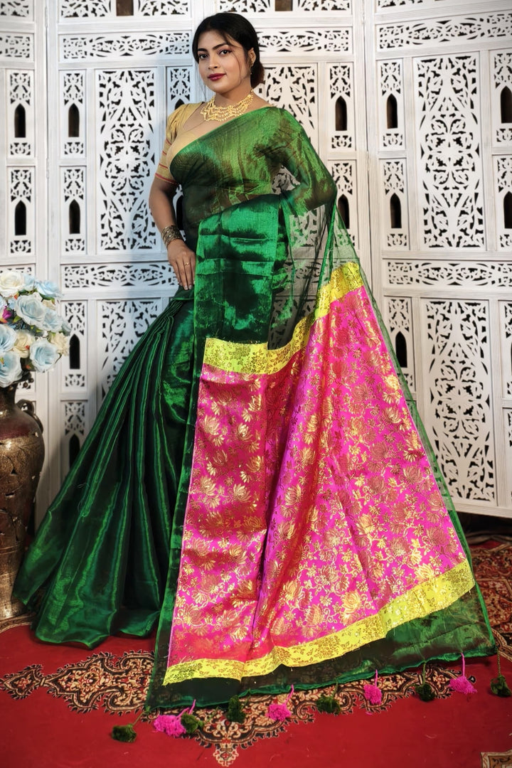 Mixmatch Fusion Raga Tissue Silk Saree